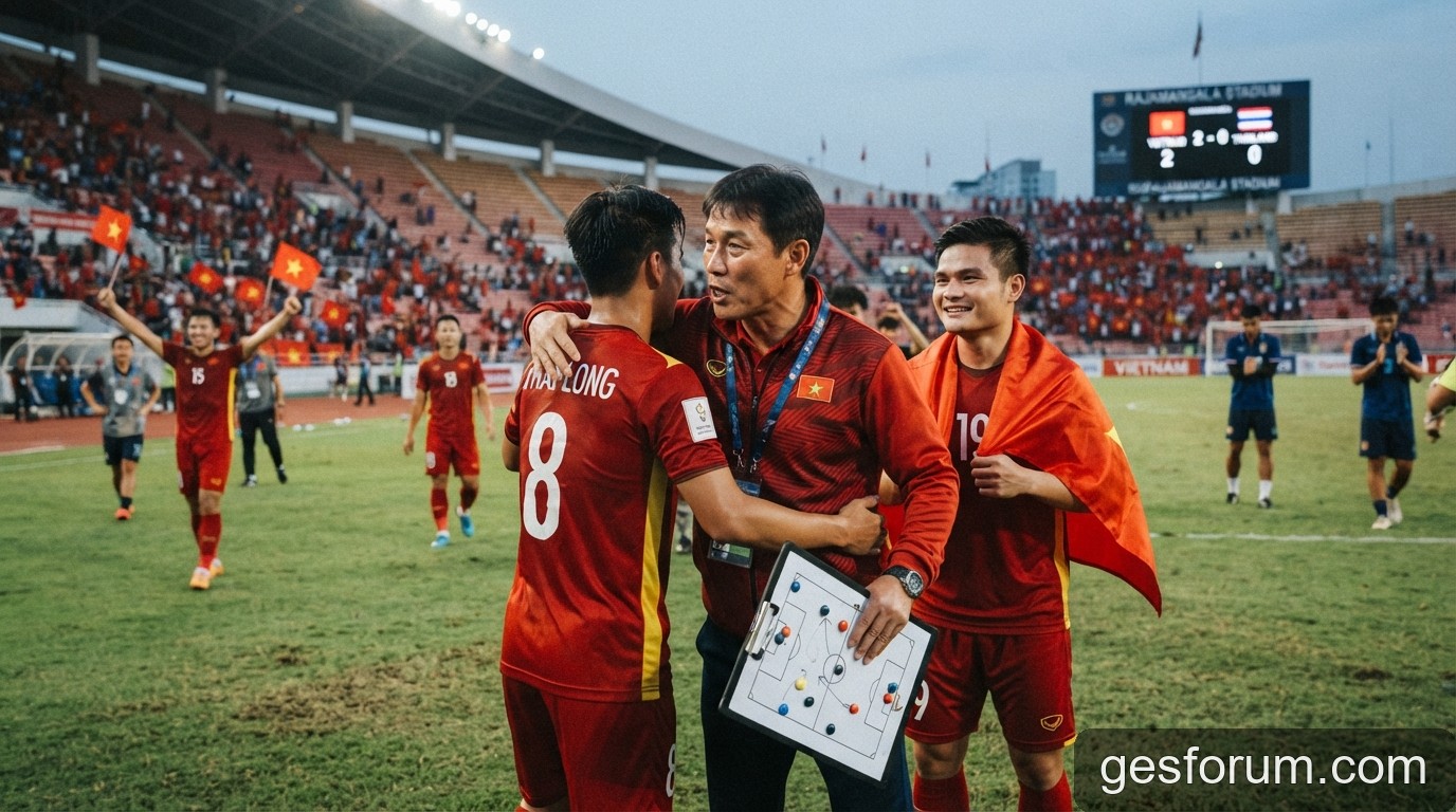 Việt Nam hạ Thái Lan 2-0: Giải mã chiến thuật 'đắc nhân tâm' của HLV Kim Sang-sik tại Rajamangala